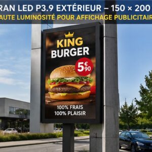 ÉCRAN LED P3.9 EXTÉRIEUR – 150 × 200 CM – HAUTE LUMINOSITÉ POUR AFFICHAGE PUBLICITAIRE​