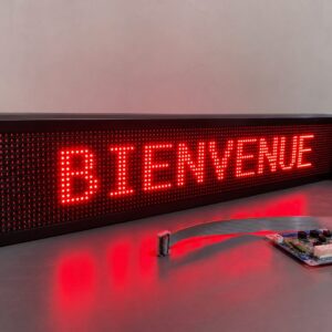 ENSEIGNE LUMINEUSE LED « JOURNAL LUMINEUX » ROUGE 100 × 19 CM AVEC CARTE DE CONTRÔLE